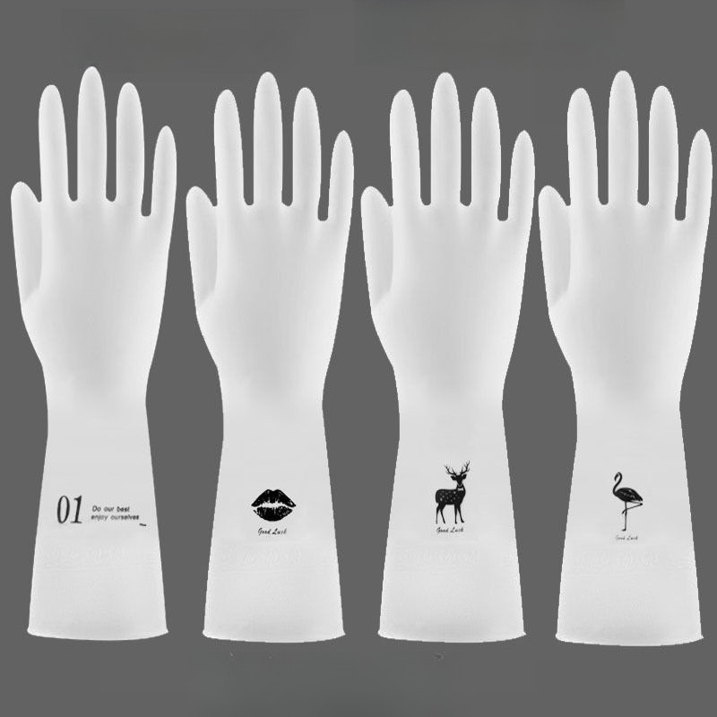 Commercial Kitchen Gloves - Women Dishwashing Gloves Thickened Latex Waterproof