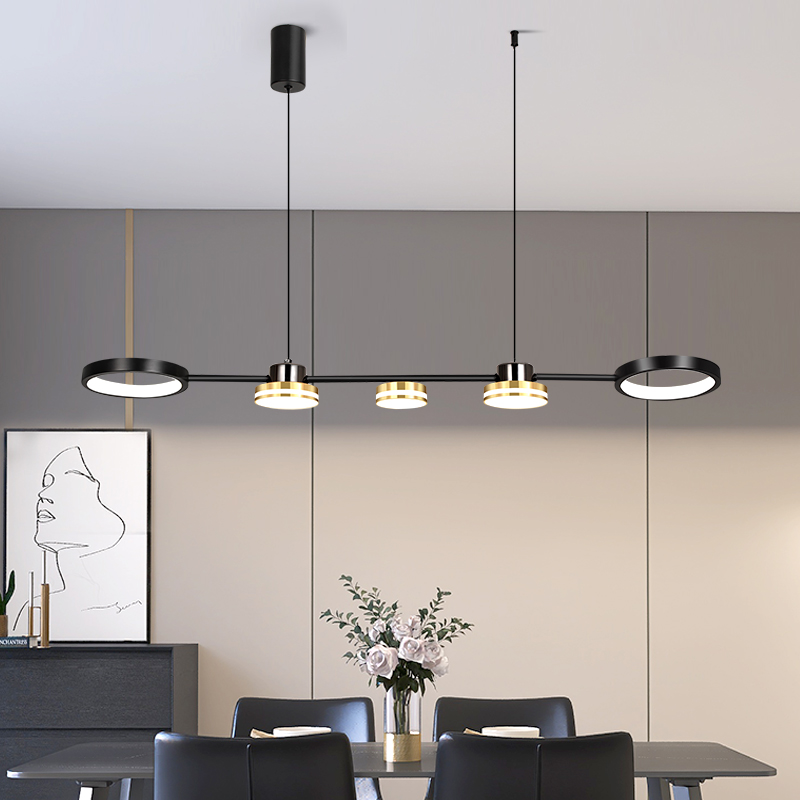 Commercial Kitchen Island - Pendant Lights Modern Table LED Long