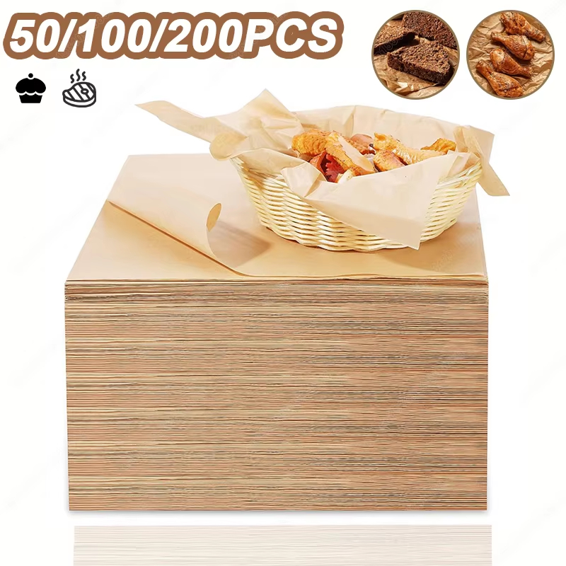 Commercial Kitchen Use - 50/100/200PCS Baking Paper Parchment Baking Sheet