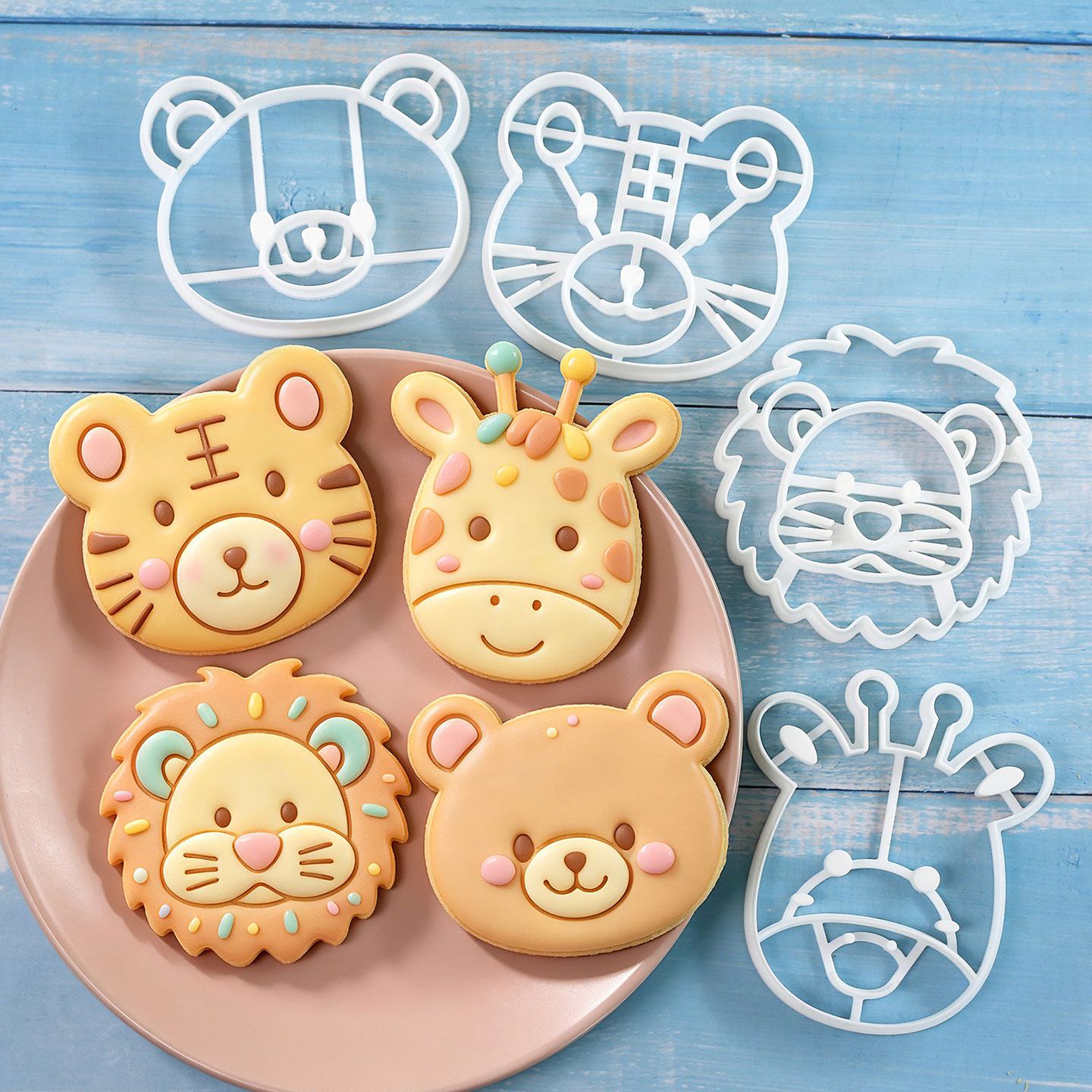 Commercial Kitchen Use - 4 Pcs Animal Cookie Cutters Set