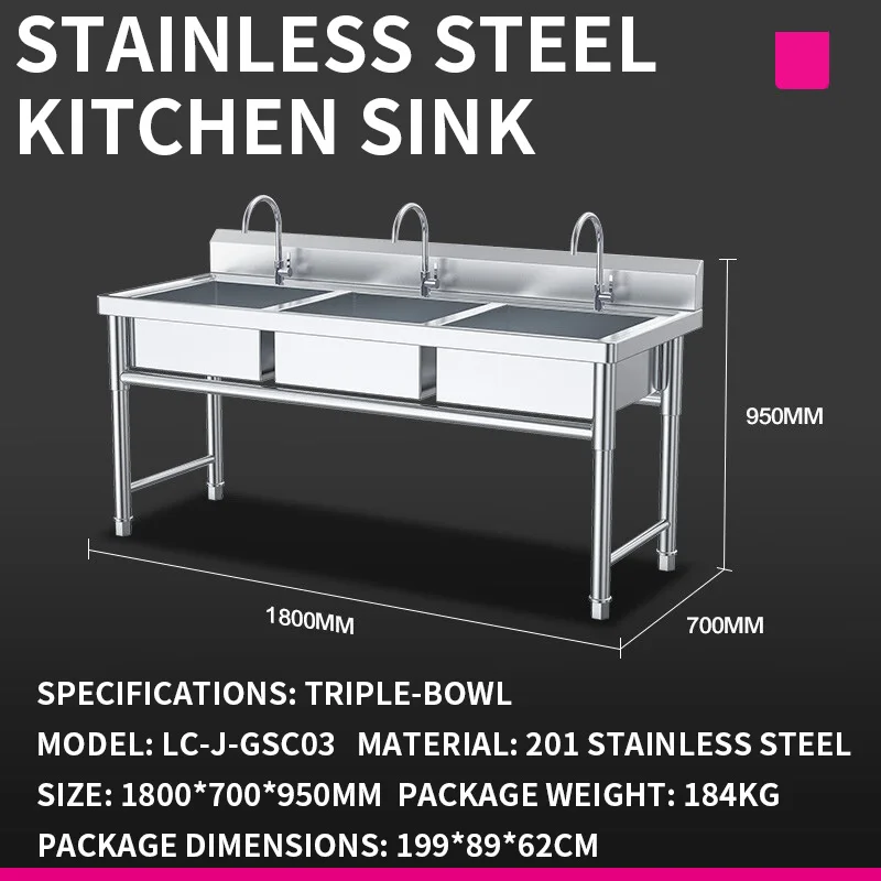 Commercial Kitchen Double Sink - Kitchen Sink—Commercial Cafeteria and Restaurant Double-Basin