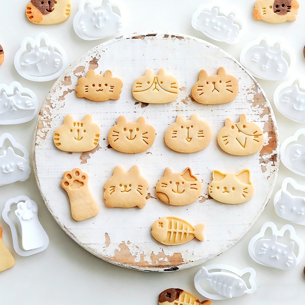 Commercial Kitchen Use - Cute Kitten DIY Stamp Cookie Cutters