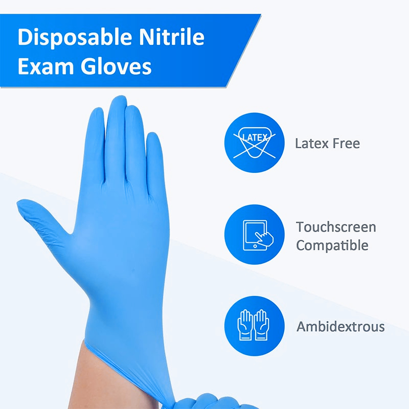 100PCS Blue Nitrile Disposable - Commercial Kitchen Gloves review and price