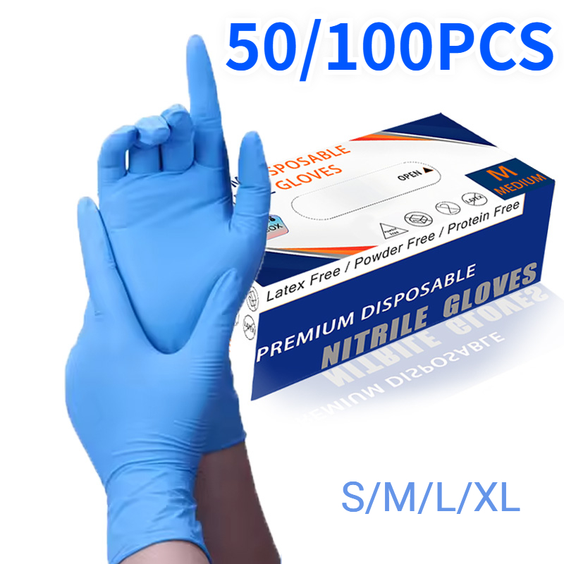 50/100PCS Blue Nitrile Gloves  - Commercial Kitchen Gloves review and price